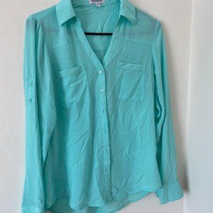 Mint Green Express Button Down Blouse